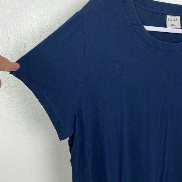 Soma Women’s XXL Navy Blue Crewneck Short Sleeve Rayon Blend Top - Picture 4 of 7